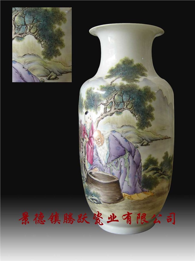 供应景德镇粉彩名家作品陶瓷花瓶
